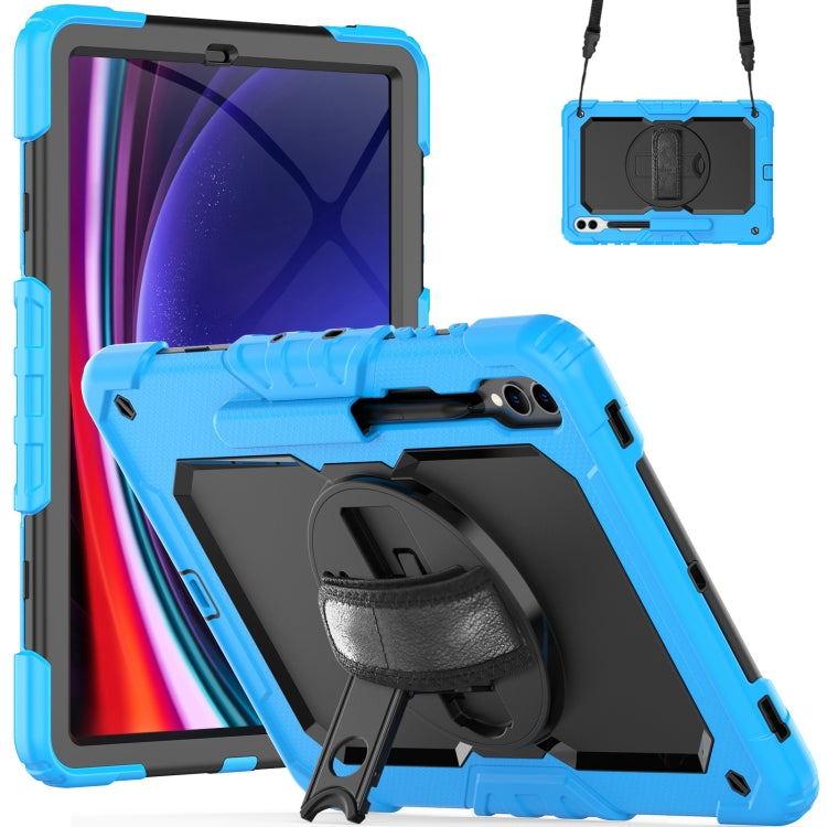 Lucky Wheel Grip Silicone Hybrid PC Tablet Case with Shoulder Strap, For Samsung Galaxy Tab S9 Ultra / S10 Ultra, For Samsung Galaxy Tab S10+ / S9+ / S9 FE+