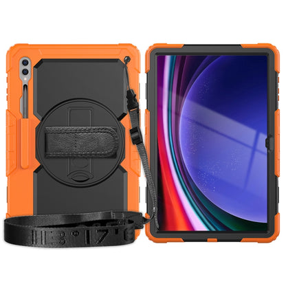 Lucky Wheel Grip Silicone Hybrid PC Tablet Case with Shoulder Strap, For Samsung Galaxy Tab S9 Ultra / S10 Ultra, For Samsung Galaxy Tab S10+ / S9+ / S9 FE+