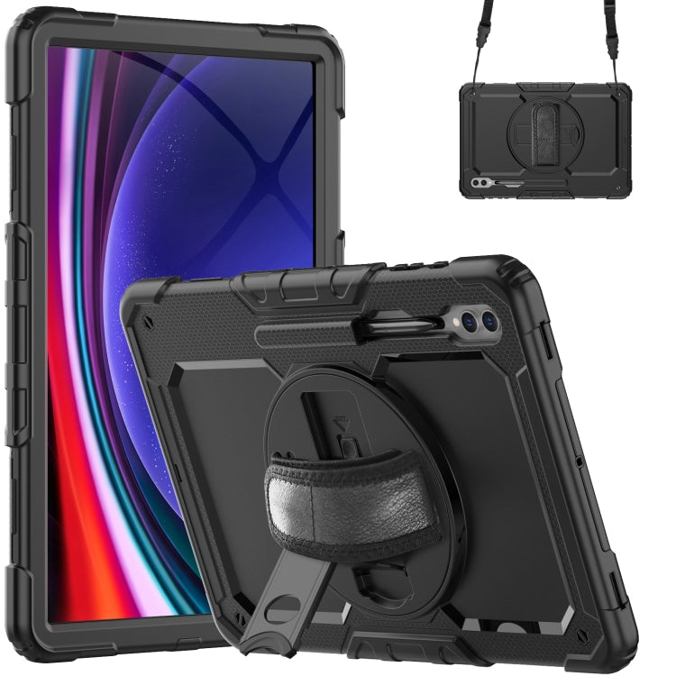 Lucky Wheel Grip Silicone Hybrid PC Tablet Case with Shoulder Strap, For Samsung Galaxy Tab S9 Ultra / S10 Ultra, For Samsung Galaxy Tab S10+ / S9+ / S9 FE+