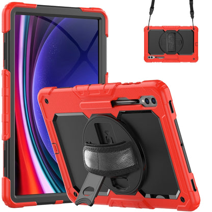 Lucky Wheel Grip Silicone Hybrid PC Tablet Case with Shoulder Strap, For Samsung Galaxy Tab S9 Ultra / S10 Ultra, For Samsung Galaxy Tab S10+ / S9+ / S9 FE+