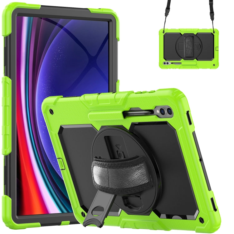 Lucky Wheel Grip Silicone Hybrid PC Tablet Case with Shoulder Strap, For Samsung Galaxy Tab S9 Ultra / S10 Ultra, For Samsung Galaxy Tab S10+ / S9+ / S9 FE+