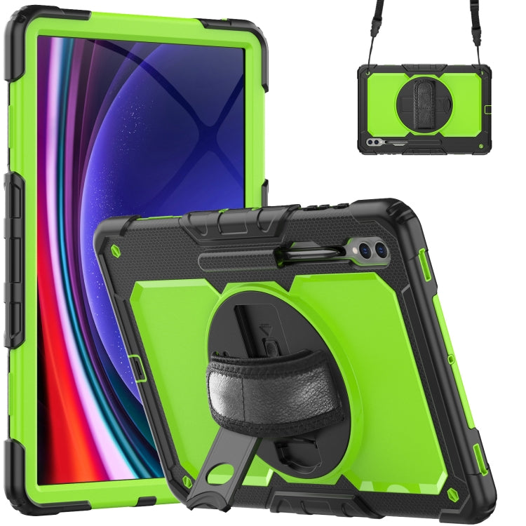 Lucky Wheel Grip Silicone Hybrid PC Tablet Case with Shoulder Strap, For Samsung Galaxy Tab S9 Ultra / S10 Ultra, For Samsung Galaxy Tab S10+ / S9+ / S9 FE+