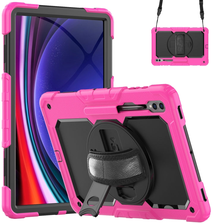 Lucky Wheel Grip Silicone Hybrid PC Tablet Case with Shoulder Strap, For Samsung Galaxy Tab S9 Ultra / S10 Ultra, For Samsung Galaxy Tab S10+ / S9+ / S9 FE+