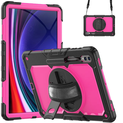 Lucky Wheel Grip Silicone Hybrid PC Tablet Case with Shoulder Strap, For Samsung Galaxy Tab S9 Ultra / S10 Ultra, For Samsung Galaxy Tab S10+ / S9+ / S9 FE+