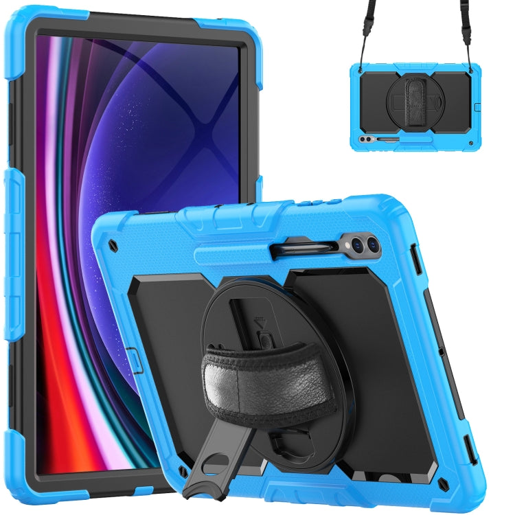 Lucky Wheel Grip Silicone Hybrid PC Tablet Case with Shoulder Strap, For Samsung Galaxy Tab S9 Ultra / S10 Ultra, For Samsung Galaxy Tab S10+ / S9+ / S9 FE+