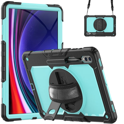 Lucky Wheel Grip Silicone Hybrid PC Tablet Case with Shoulder Strap, For Samsung Galaxy Tab S9 Ultra / S10 Ultra, For Samsung Galaxy Tab S10+ / S9+ / S9 FE+