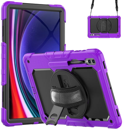 Lucky Wheel Grip Silicone Hybrid PC Tablet Case with Shoulder Strap, For Samsung Galaxy Tab S9 Ultra / S10 Ultra, For Samsung Galaxy Tab S10+ / S9+ / S9 FE+
