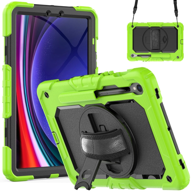 Lucky Wheel Grip Silicone Hybrid PC Tablet Case with Shoulder Strap, For Samsung Galaxy Tab S9 / S9 FE / S10 FE, For Samsung Galaxy Tab S10 FE+