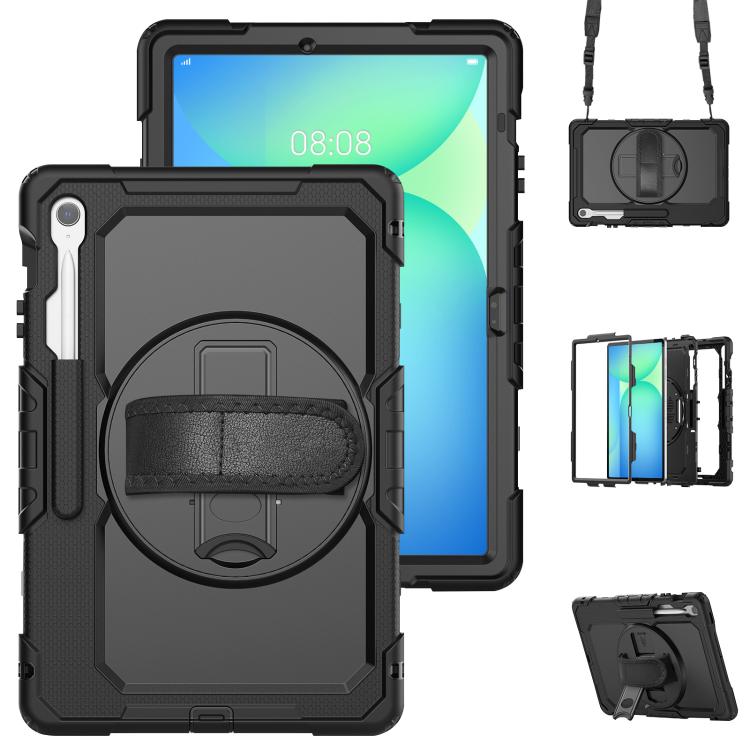 Lucky Wheel Grip Silicone Hybrid PC Tablet Case with Shoulder Strap, For Samsung Galaxy Tab S9 / S9 FE / S10 FE, For Samsung Galaxy Tab S10 FE+