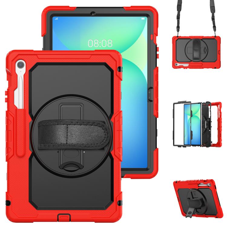 Lucky Wheel Grip Silicone Hybrid PC Tablet Case with Shoulder Strap, For Samsung Galaxy Tab S9 / S9 FE / S10 FE, For Samsung Galaxy Tab S10 FE+