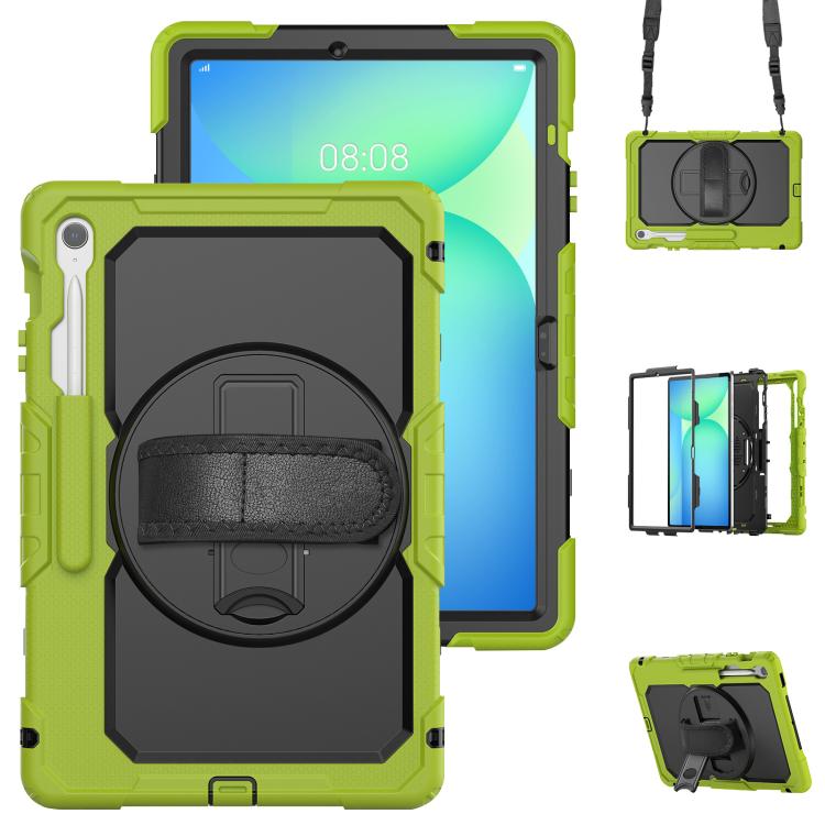 Lucky Wheel Grip Silicone Hybrid PC Tablet Case with Shoulder Strap, For Samsung Galaxy Tab S9 / S9 FE / S10 FE, For Samsung Galaxy Tab S10 FE+