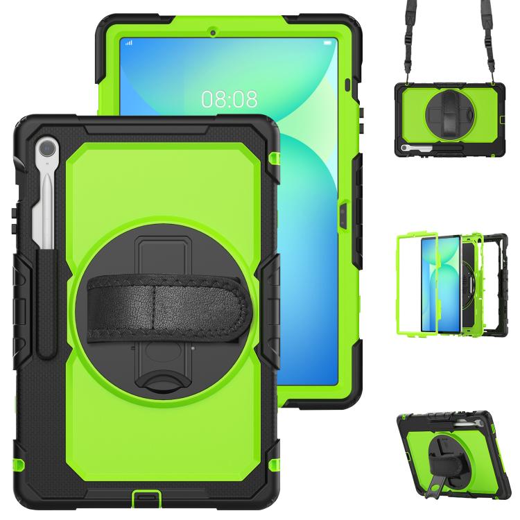 Lucky Wheel Grip Silicone Hybrid PC Tablet Case with Shoulder Strap, For Samsung Galaxy Tab S9 / S9 FE / S10 FE, For Samsung Galaxy Tab S10 FE+