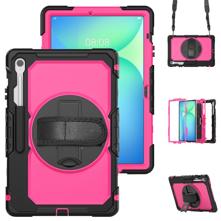Lucky Wheel Grip Silicone Hybrid PC Tablet Case with Shoulder Strap, For Samsung Galaxy Tab S9 / S9 FE / S10 FE, For Samsung Galaxy Tab S10 FE+