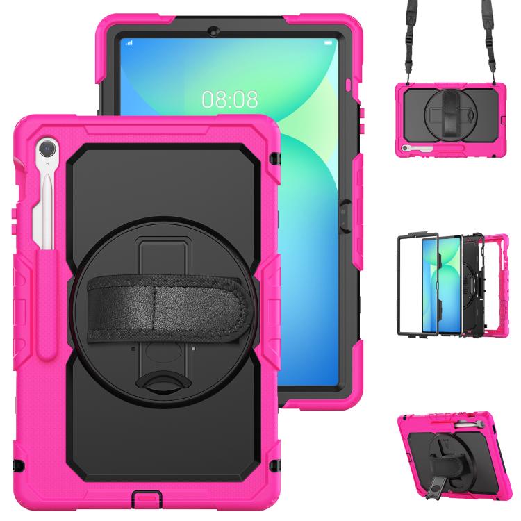 Lucky Wheel Grip Silicone Hybrid PC Tablet Case with Shoulder Strap, For Samsung Galaxy Tab S9 / S9 FE / S10 FE, For Samsung Galaxy Tab S10 FE+