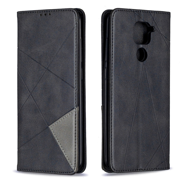 Rhombus Texture Horizontal Flip Magnetic Leather Case with Holder & Card Slots & Wallet, For Xiaomi Redmi Note 9
