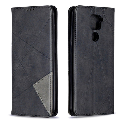 Rhombus Texture Horizontal Flip Magnetic Leather Case with Holder & Card Slots & Wallet, For Xiaomi Redmi Note 9
