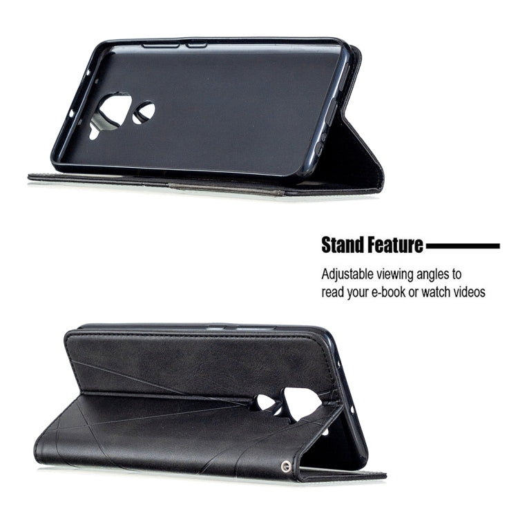 Rhombus Texture Horizontal Flip Magnetic Leather Case with Holder & Card Slots & Wallet, For Xiaomi Redmi Note 9