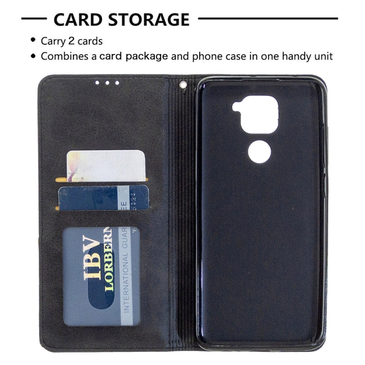 Rhombus Texture Horizontal Flip Magnetic Leather Case with Holder & Card Slots & Wallet, For Xiaomi Redmi Note 9