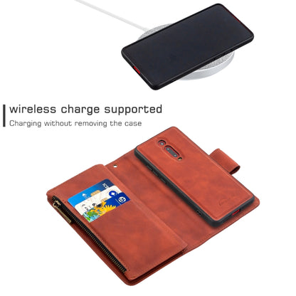 Skin Feel Detachable Magnetic Zipper Horizontal Flip PU Leather Case with Multi-Card Slots & Holder & Wallet & Photo Frame & Lanyard, For Xiaomi Redmi K20, For Xiaomi Redmi Note 7, For Xiaomi Redmi Note 8 Pro, For Xiaomi Redmi Note 8
