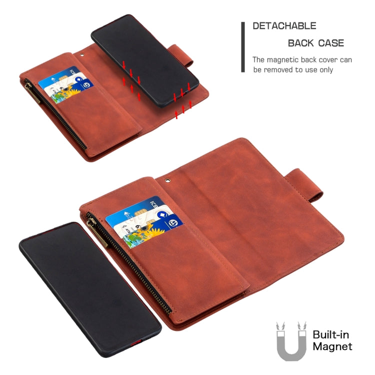 Skin Feel Detachable Magnetic Zipper Horizontal Flip PU Leather Case with Multi-Card Slots & Holder & Wallet & Photo Frame & Lanyard, For Xiaomi Redmi K20, For Xiaomi Redmi Note 7, For Xiaomi Redmi Note 8 Pro, For Xiaomi Redmi Note 8