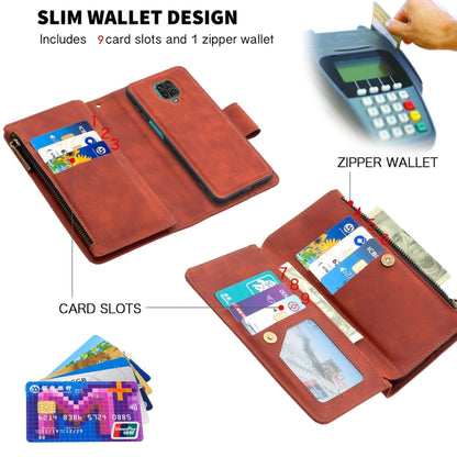 Skin Feel Detachable Magnetic Zipper Horizontal Flip PU Leather Case with Multi-Card Slots & Holder & Wallet & Photo Frame & Lanyard, For Xiaomi Redmi Note 9 Pro, For Xiaomi Mi CC9 Pro