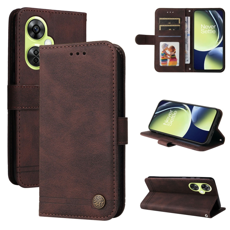 Skin Feel Life Tree Metal Button Leather Phone Case, For OnePlus 12R, For OnePlus 12, For OnePlus Nord CE3, For OnePlus Nord CE 3 Lite / Nord N30
