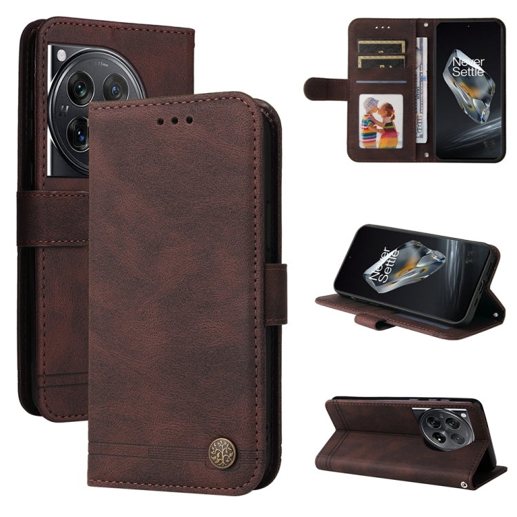Skin Feel Life Tree Metal Button Leather Phone Case, For OnePlus 12R, For OnePlus 12, For OnePlus Nord CE3, For OnePlus Nord CE 3 Lite / Nord N30