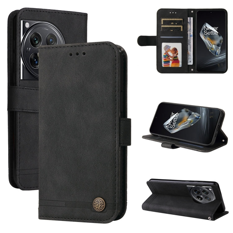 Skin Feel Life Tree Metal Button Leather Phone Case, For OnePlus 12R, For OnePlus 12, For OnePlus Nord CE3, For OnePlus Nord CE 3 Lite / Nord N30
