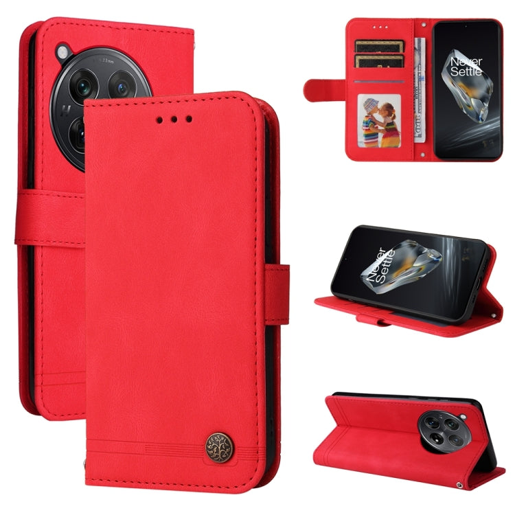 Skin Feel Life Tree Metal Button Leather Phone Case, For OnePlus 12R, For OnePlus 12, For OnePlus Nord CE3, For OnePlus Nord CE 3 Lite / Nord N30