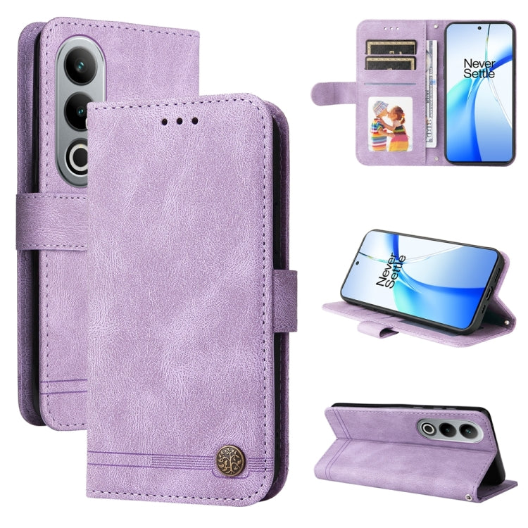Skin Feel Life Tree Metal Button Leather Phone Case, For OnePlus Ace 3 Pro, For OnePlus Nord CE4 Lite, For OnePlus Ace 3V, For OnePlus Nord CE4