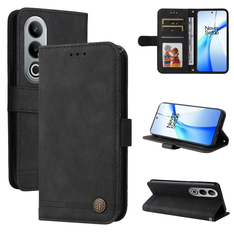 Skin Feel Life Tree Metal Button Leather Phone Case, For OnePlus Ace 3 Pro, For OnePlus Nord CE4 Lite, For OnePlus Ace 3V, For OnePlus Nord CE4