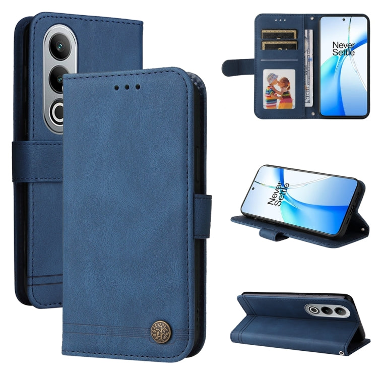 Skin Feel Life Tree Metal Button Leather Phone Case, For OnePlus Ace 3 Pro, For OnePlus Nord CE4 Lite, For OnePlus Ace 3V, For OnePlus Nord CE4