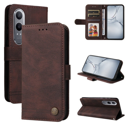 Skin Feel Life Tree Metal Button Leather Phone Case, For OnePlus Ace 3 Pro, For OnePlus Nord CE4 Lite, For OnePlus Ace 3V, For OnePlus Nord CE4