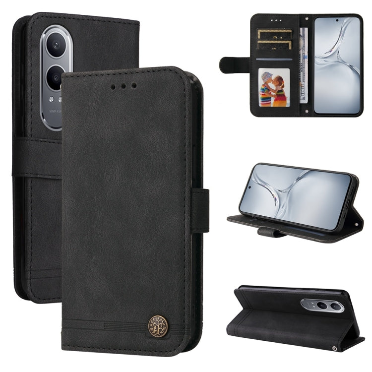 Skin Feel Life Tree Metal Button Leather Phone Case, For OnePlus Ace 3 Pro, For OnePlus Nord CE4 Lite, For OnePlus Ace 3V, For OnePlus Nord CE4