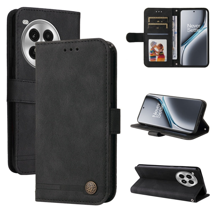 Skin Feel Life Tree Metal Button Leather Phone Case, For OnePlus Ace 3 Pro, For OnePlus Nord CE4 Lite, For OnePlus Ace 3V, For OnePlus Nord CE4
