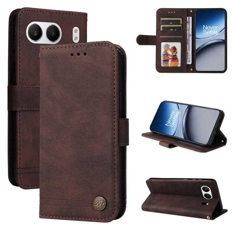 Skin Feel Life Tree Metal Button Leather Phone Case, For OnePlus Ace 5 Racing / Nord CE5, For OnePlus 13R / Ace 5 / Ace 5 Pro, For OnePlus 13, For OnePlus Nord 4
