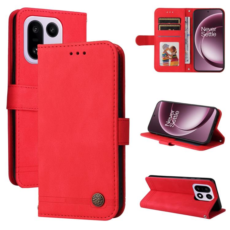 Skin Feel Life Tree Metal Button Leather Phone Case, For OnePlus Turbo 6V / Turbo 6, For OnePlus Ace 6 / 15R, For OnePlus 15, For OnePlus Ace 5 Ultra / Nord 5