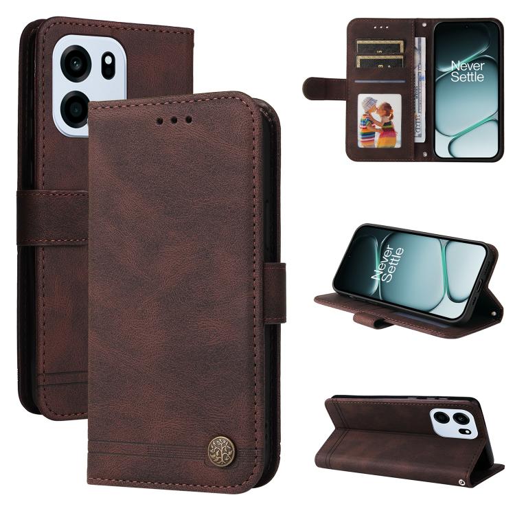 Skin Feel Life Tree Metal Button Leather Phone Case, For OnePlus Turbo 6V / Turbo 6, For OnePlus Ace 6 / 15R, For OnePlus 15, For OnePlus Ace 5 Ultra / Nord 5