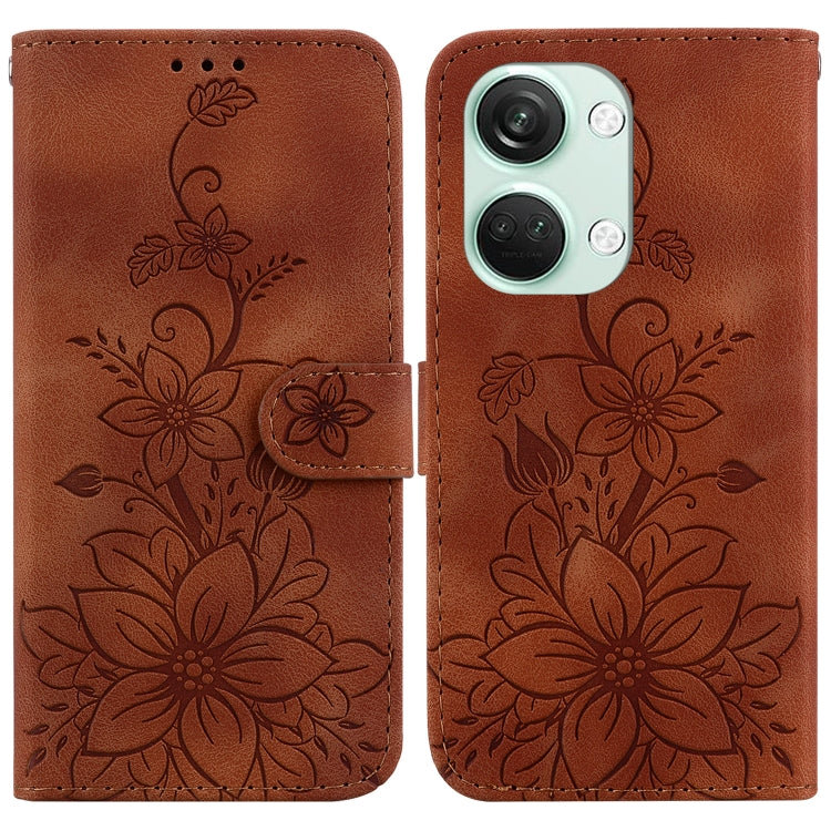 Lily Embossed Leather Phone Case, For OnePlus Nord CE4 5G, For OnePlus Nord CE 3 Lite / N30, For OnePlus Nord 3, For OnePlus 11