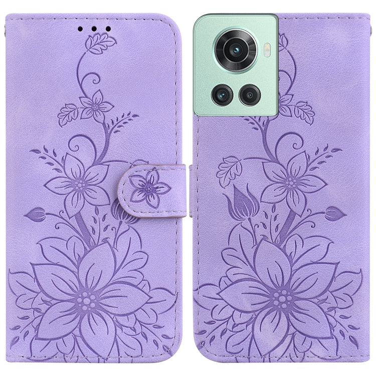Lily Embossed Leather Phone Case, For OnePlus Nord 2T, For OnePlus Nord CE 2 Lite 5G, For OnePlus 10R / Ace, For OnePlus Nord CE 2 5G