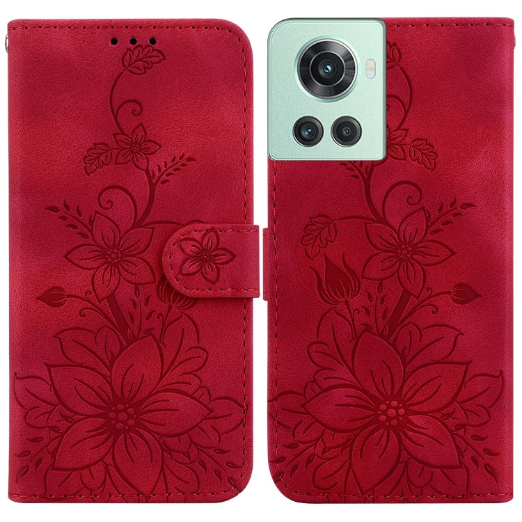 Lily Embossed Leather Phone Case, For OnePlus Nord 2T, For OnePlus Nord CE 2 Lite 5G, For OnePlus 10R / Ace, For OnePlus Nord CE 2 5G