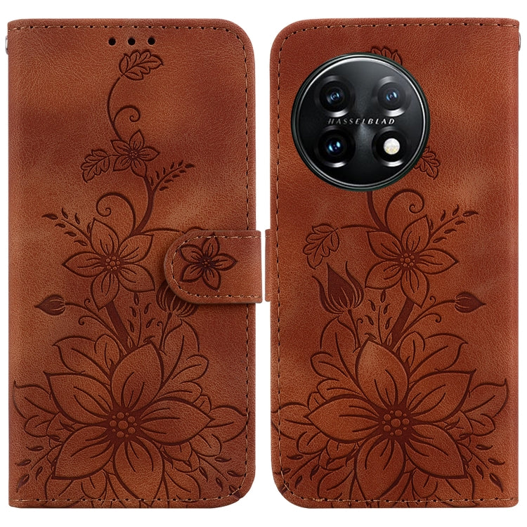 Lily Embossed Leather Phone Case, For OnePlus Nord CE4 5G, For OnePlus Nord CE 3 Lite / N30, For OnePlus Nord 3, For OnePlus 11
