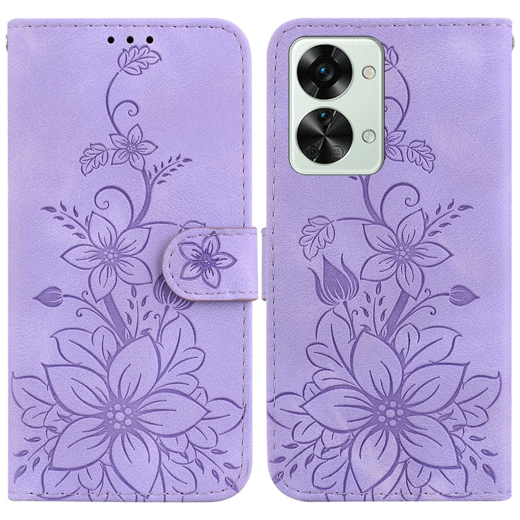 Lily Embossed Leather Phone Case, For OnePlus Nord 2T, For OnePlus Nord CE 2 Lite 5G, For OnePlus 10R / Ace, For OnePlus Nord CE 2 5G