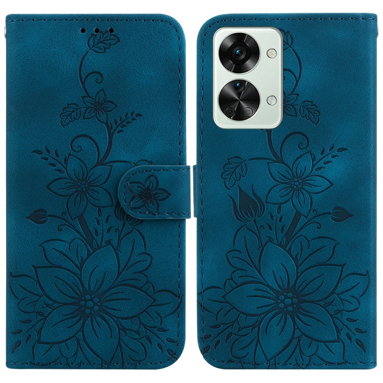 Lily Embossed Leather Phone Case, For OnePlus Nord 2T, For OnePlus Nord CE 2 Lite 5G, For OnePlus 10R / Ace, For OnePlus Nord CE 2 5G