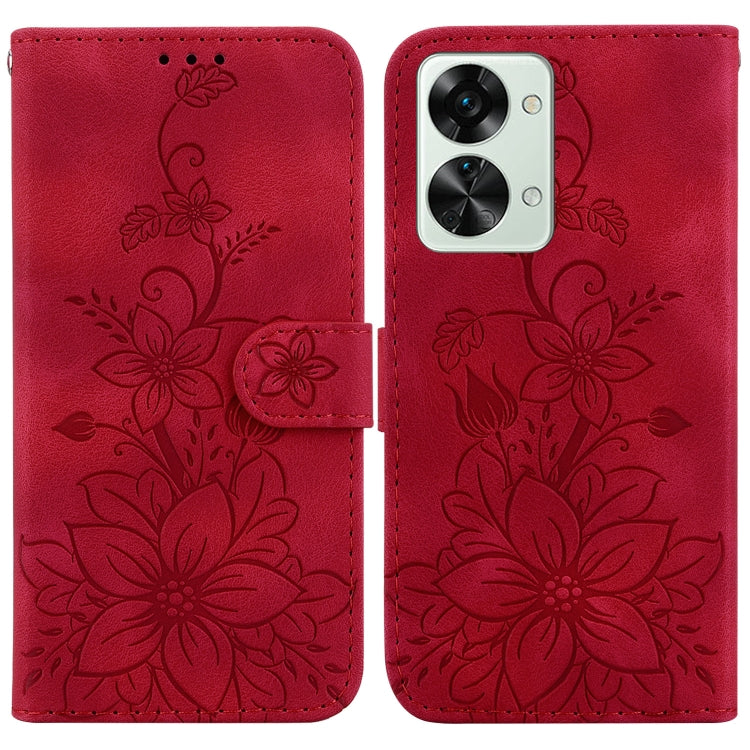 Lily Embossed Leather Phone Case, For OnePlus Nord 2T, For OnePlus Nord CE 2 Lite 5G, For OnePlus 10R / Ace, For OnePlus Nord CE 2 5G