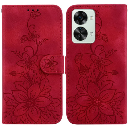 Lily Embossed Leather Phone Case, For OnePlus Nord 2T, For OnePlus Nord CE 2 Lite 5G, For OnePlus 10R / Ace, For OnePlus Nord CE 2 5G