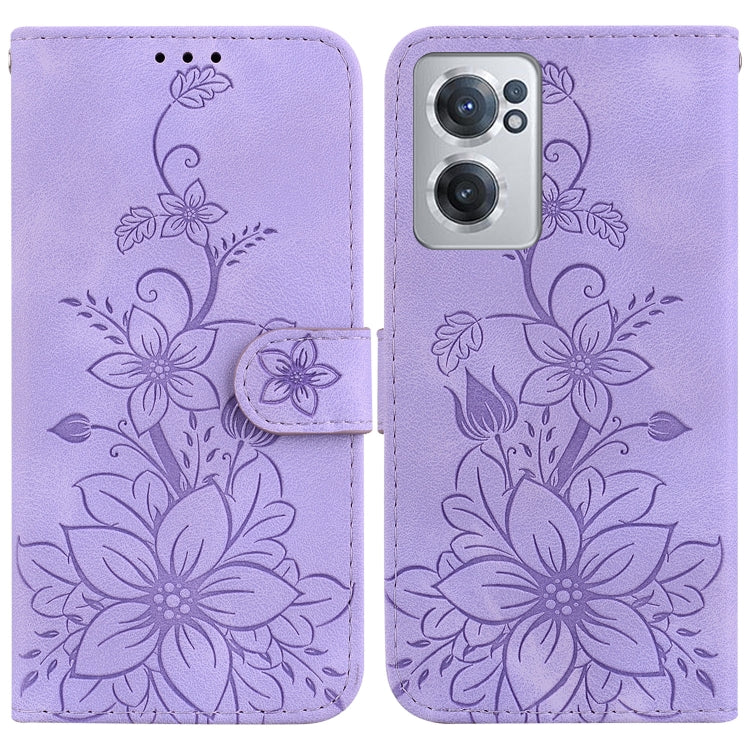 Lily Embossed Leather Phone Case, For OnePlus Nord 2T, For OnePlus Nord CE 2 Lite 5G, For OnePlus 10R / Ace, For OnePlus Nord CE 2 5G