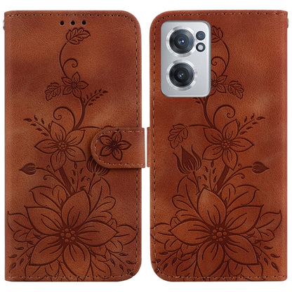 Lily Embossed Leather Phone Case, For OnePlus Nord 2T, For OnePlus Nord CE 2 Lite 5G, For OnePlus 10R / Ace, For OnePlus Nord CE 2 5G
