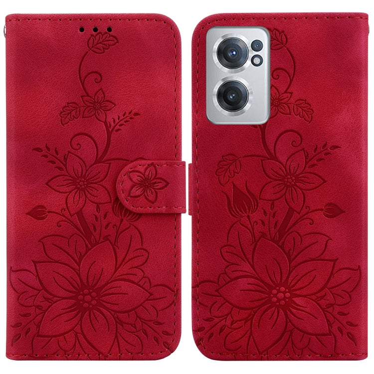 Lily Embossed Leather Phone Case, For OnePlus Nord 2T, For OnePlus Nord CE 2 Lite 5G, For OnePlus 10R / Ace, For OnePlus Nord CE 2 5G