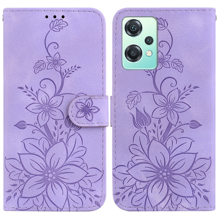 Lily Embossed Leather Phone Case, For OnePlus Nord 2T, For OnePlus Nord CE 2 Lite 5G, For OnePlus 10R / Ace, For OnePlus Nord CE 2 5G